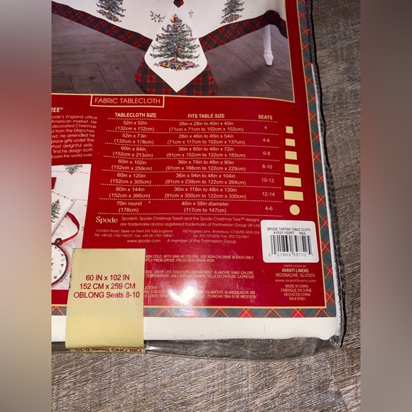 Spode Christmas Tree Tartan New in Package 60” x 102” - Picture 7 of 7